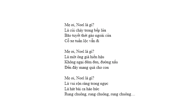 Thơ Noel cho bé
