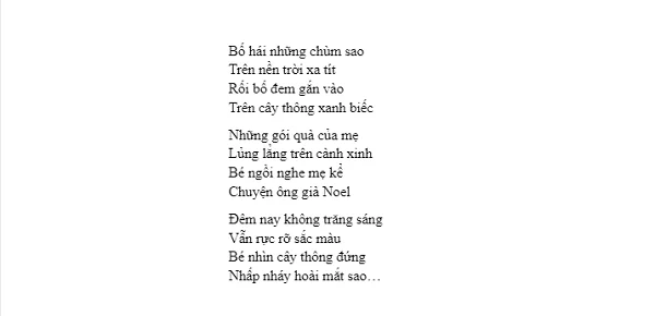 Thơ giáng sinh cho thiếu nhi