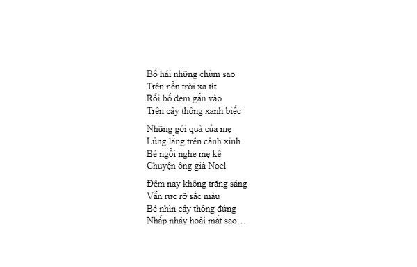 Bài thơ về noel