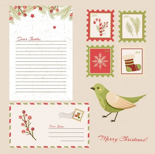 Viết thư gửi ông già Noel trên mẫu có sẵn