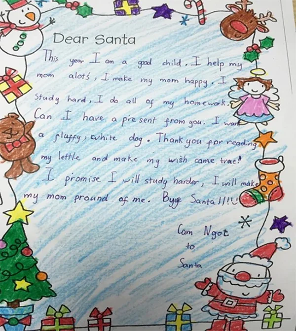 Là thư gửi ông già Noel được trang trí bắt mắt