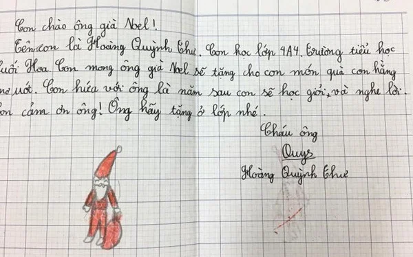 Thư gửi ông già Noel ngăn gọn, nhưng vẫn truyền tải được đầy đủ ý nghĩa