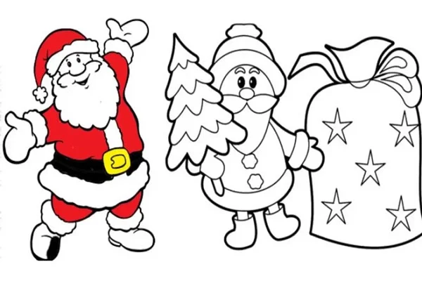 Hình ông già Noel cho bé tô màu