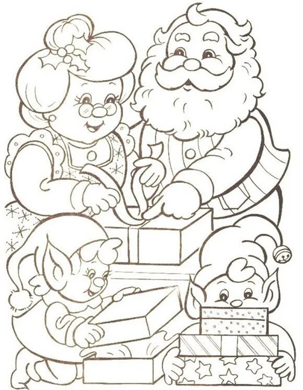 Tranh ông già Noel cho bé tô màu
