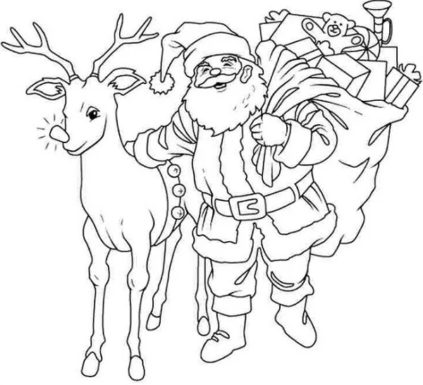 In hình ông già Noel cho bé tô màu