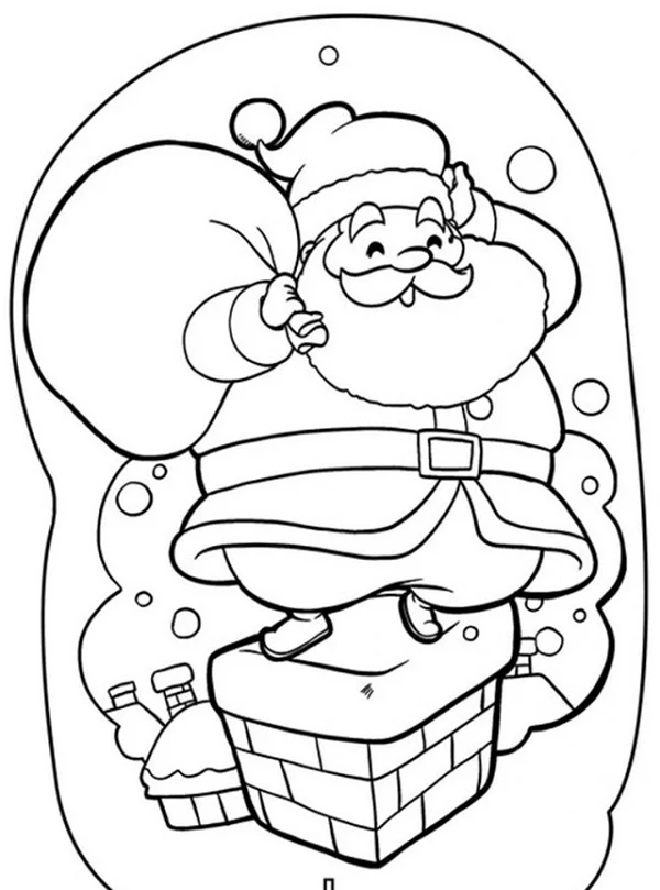 Hình ông già Noel cho bé tô màu