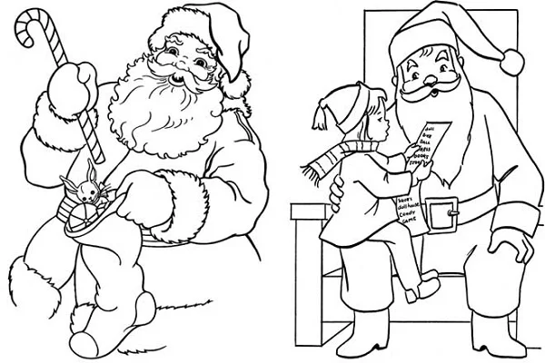 Hình ông già Noel cho bé tô màu