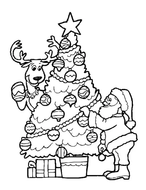 Hình ảnh cây thông Noel cho bé tô màu