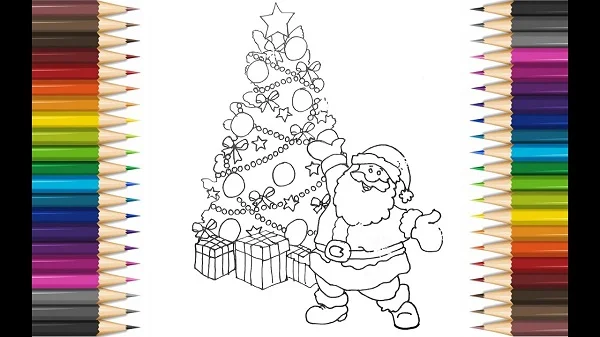 Tranh tô màu cây thông Noel