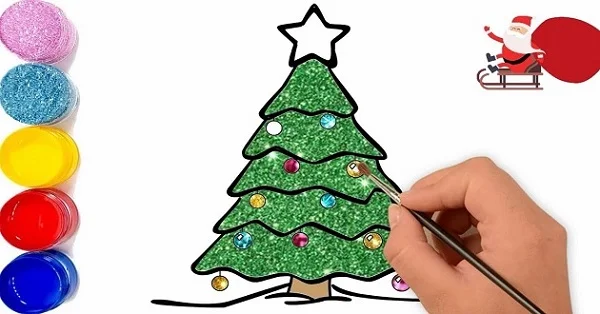 Bộ sưu tập tranh tô màu cây thông Noel cho bé 