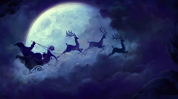 Hình ông già Noel cưỡi tuần lộc
