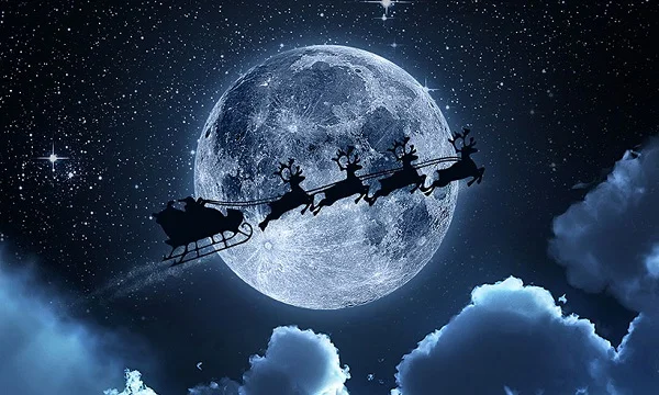 Hình ông già Noel cưỡi tuần lộc