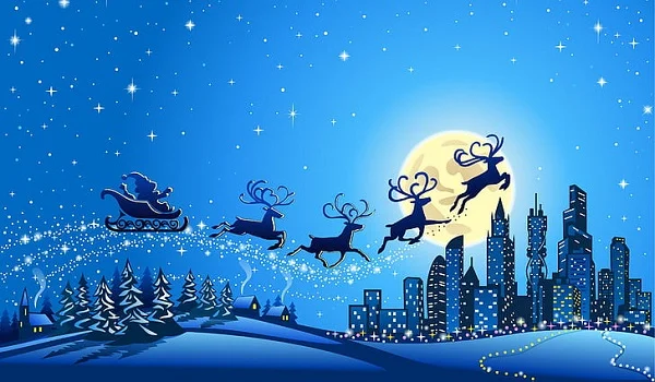 Hình ông già noel cưỡi tuần lộc