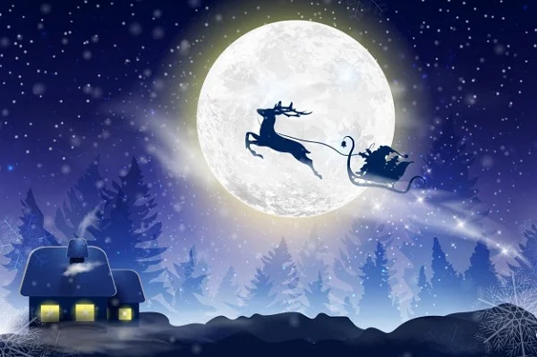 Hình ông già Noel cưỡi tuần lộc