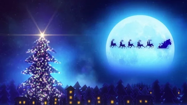 Hình ông già Noel cưỡi tuần lộc