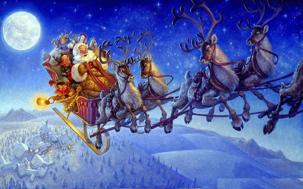 Hình ông già Noel cưỡi tuần lộc