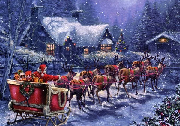 Hình ông già Noel cưỡi tuần lộc