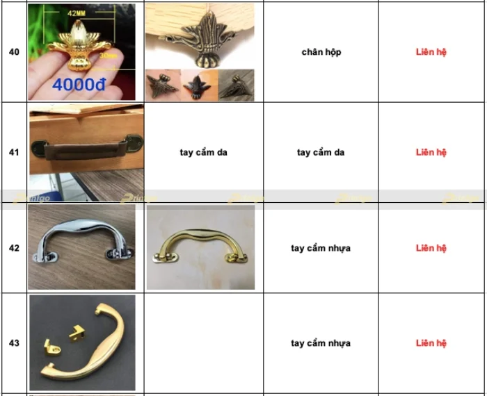 Bảng báo giá phụ kiện dành cho hộp đựng sản phẩm cao cấp của Printgo