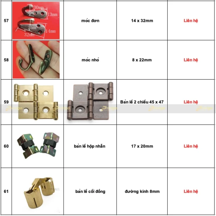 Bảng báo giá phụ kiện dành cho hộp đựng sản phẩm cao cấp của Printgo