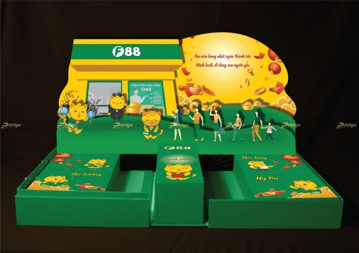 Hộp carton lạnh, Kiểu dáng 3D, đựng quà tết của thương hiệu F88