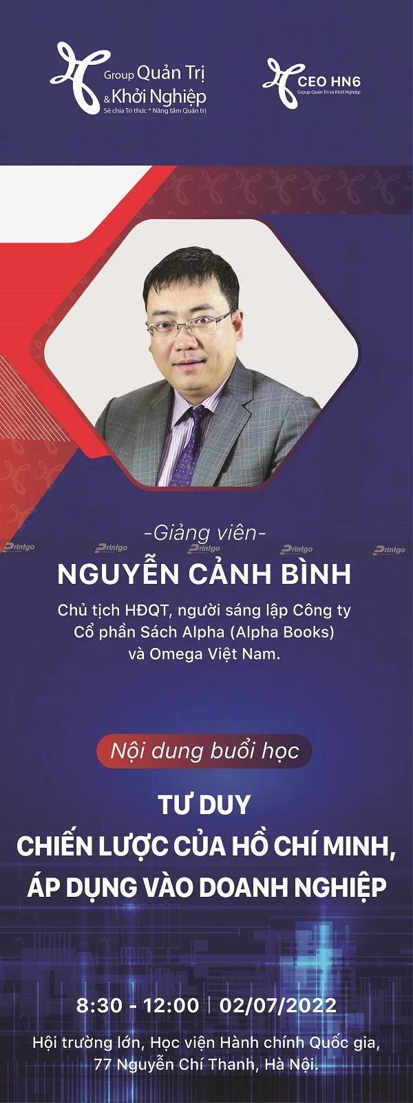 Printgo - Nhà tài trợ chương trình dạy học của nhóm Quản trị và khởi nghiệp 
