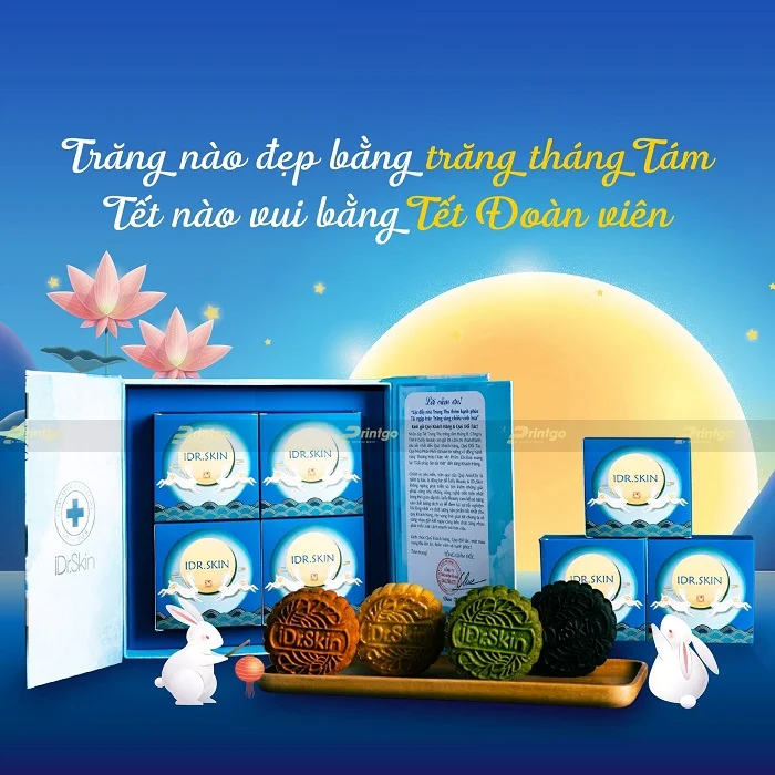 IDR.SKIN và Printgo: Thiết kế và in hộp quà trung thu đón tết trăng tròn thêm hạnh phúc