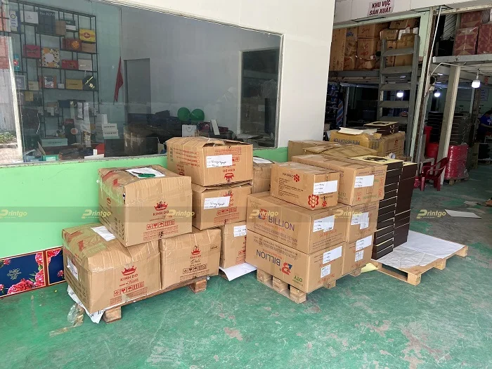 Hình ảnh xưởng sản xuất và gia công chuyên hộp cứng tại TP HCM của Printgo
