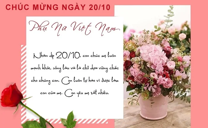 Gửi những lời chúc yêu thương tới mẹ vào ngày 20-10
