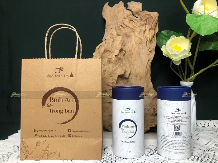 Túi giấy Kraft đựng hộp trà