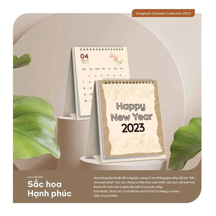 Lịch để bàn Sắc hoa hạnh phúc