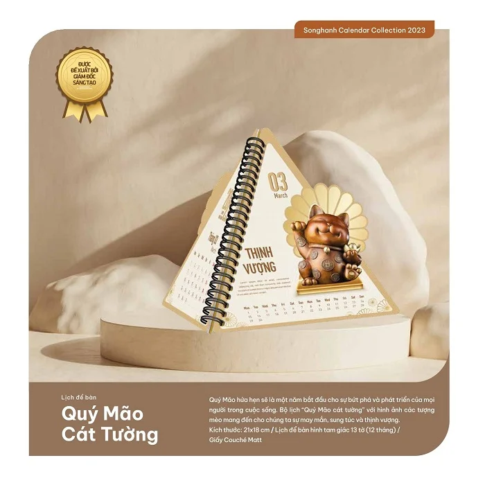 Lịch để bàn Quý Mão cát tường