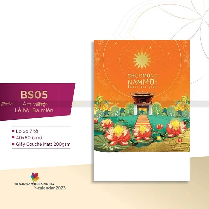 Lịch treo tường Lễ hội ba miền