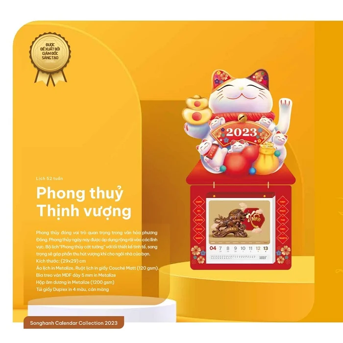 Lịch treo tường Phong thủy thịnh vượng