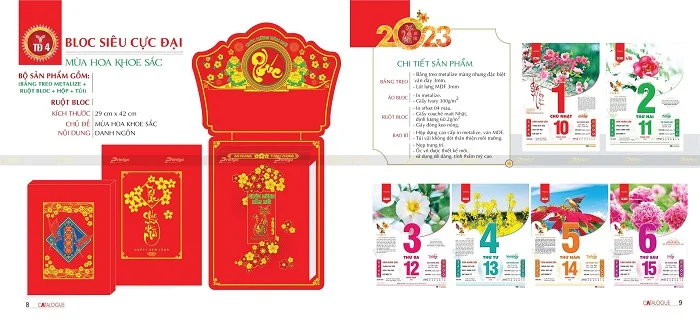 Lịch bloc siêu cực đại chủ đề Mùa hoa khoe sắc