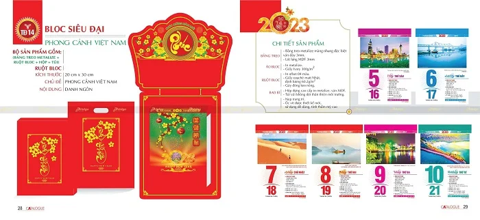 Lịch bloc siêu cực đại chủ đề Phong cảnh Việt Nam