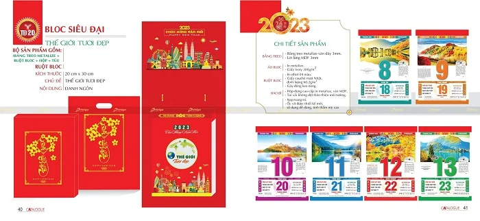 Lịch bloc siêu cực đại chủ đề Thế giới tươi đẹp