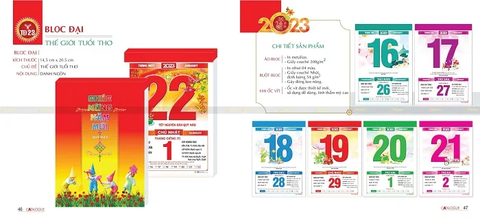 Lịch bloc đại chủ đề Thế giới tuổi thơ