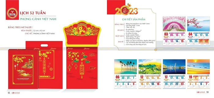Lịch bloc 52 tuần chủ đề Phong cảnh Việt Nam