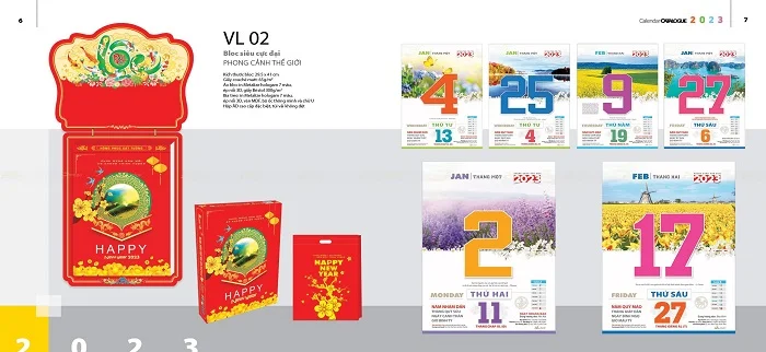 Lịch bloc siêu đại chủ đề Phong cảnh thế giới