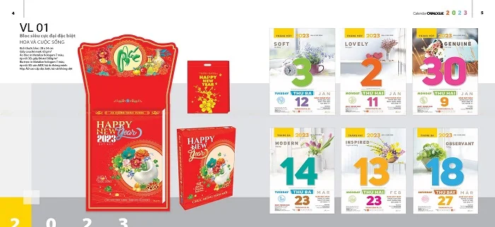Lịch bloc siêu đại chủ đề Hoa và cuộc sống