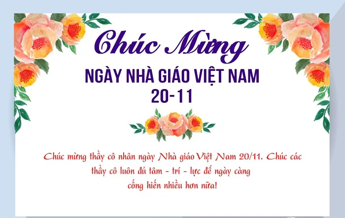 Mừng ngày hiến chương các nhà giáo Việt Nam