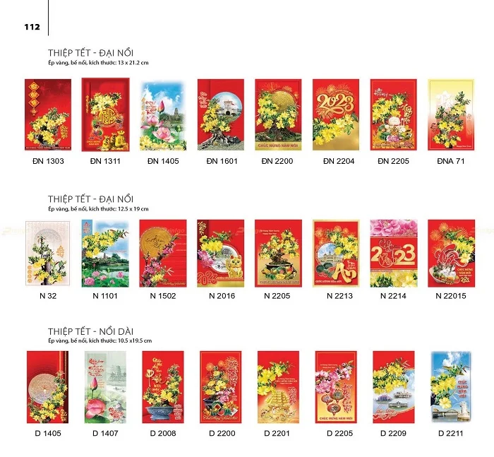 Thiệp tết được gia công đặc biệt