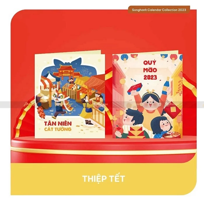 Bưu thiếp Tân niên Cát Tường