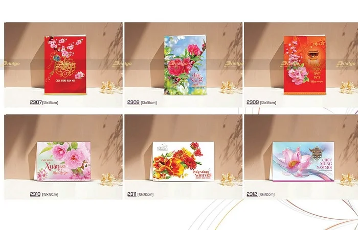 Thiệp chúc mừng đa dạng kích thước