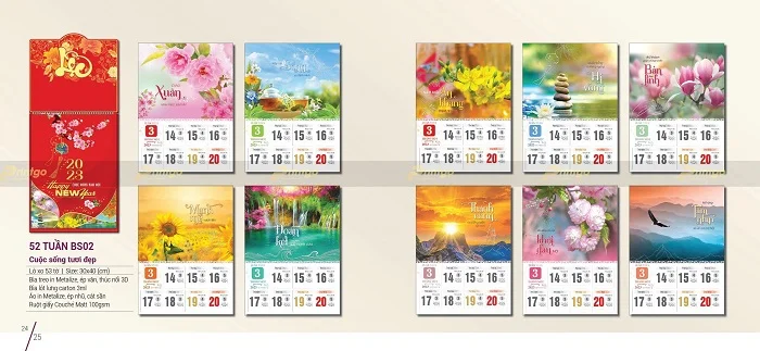Lịch bloc 52 tuần Cuộc sống tươi đẹp