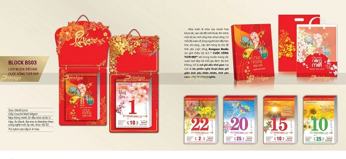 Mẫu lịch bloc Cuộc sống tươi đẹp