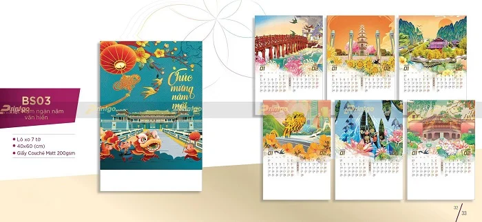 Lịch treo tường Việt Nam ngàn năm văn hiến