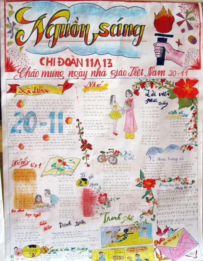 Tham khảo cách trang trí báo tường chủ đề "Nguồn sáng"
