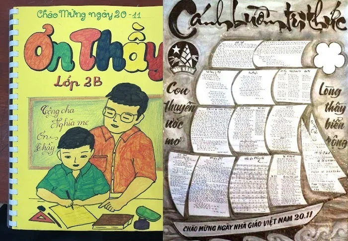 Mẫu báo tường với chủ đề " Cánh buồn tri thức" được nhiều người lựa chọn để trang trí