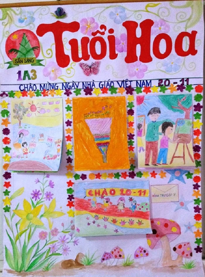 Mẫu trang trí báo tường của các bạn học sinh lớp 1